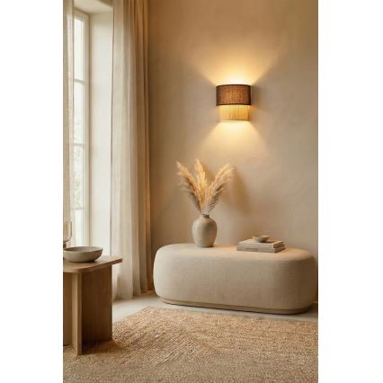 Brilagi - LED stenska svetilka BOHO ECO 1xE27/10W/230V rjava/kremna