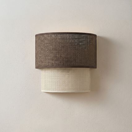Brilagi - LED stenska svetilka BOHO ECO 1xE27/10W/230V rjava/kremna