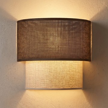Brilagi - LED stenska svetilka BOHO ECO 1xE27/10W/230V rjava/kremna