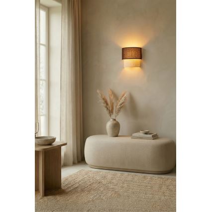 Brilagi - LED stenska svetilka BOHO ECO 1xE27/10W/230V rjava/kremna