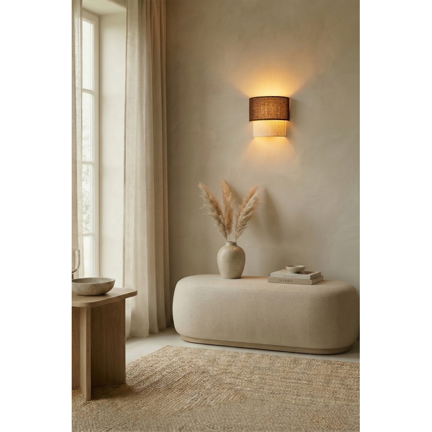 Brilagi - LED stenska svetilka BOHO ECO 1xE27/10W/230V rjava/kremna