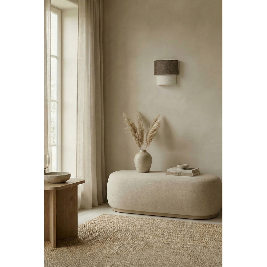 Brilagi - LED stenska svetilka BOHO ECO 1xE27/10W/230V rjava/kremna