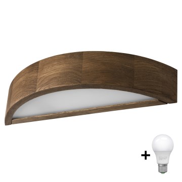 Brilagi - LED Stenska svetilka CARVALHO 1xE27/60W/230V hrast oreh
