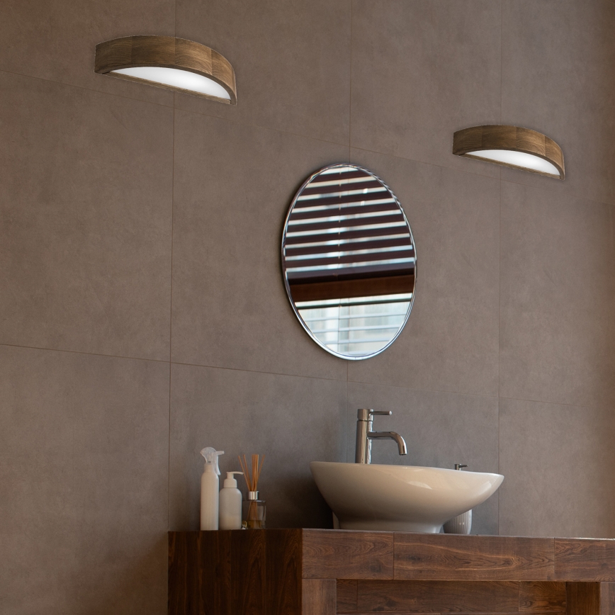 Brilagi - LED Stenska svetilka CARVALHO 1xE27/60W/230V hrast oreh
