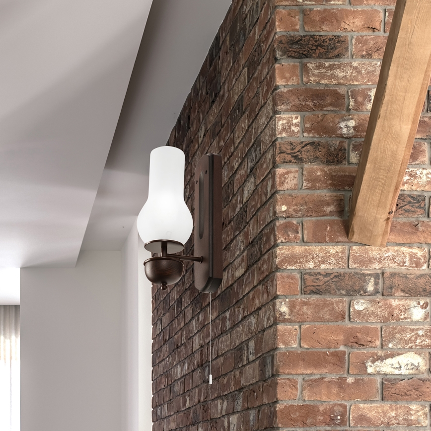 Brilagi - LED Stenska svetilka COTTAGE 1xE14/40W/230V bukev/bela