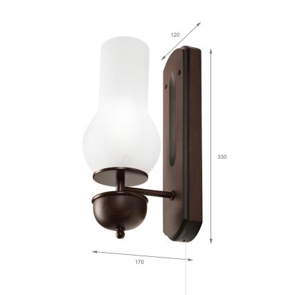 Brilagi - LED Stenska svetilka COTTAGE 1xE14/40W/230V bukev/bela