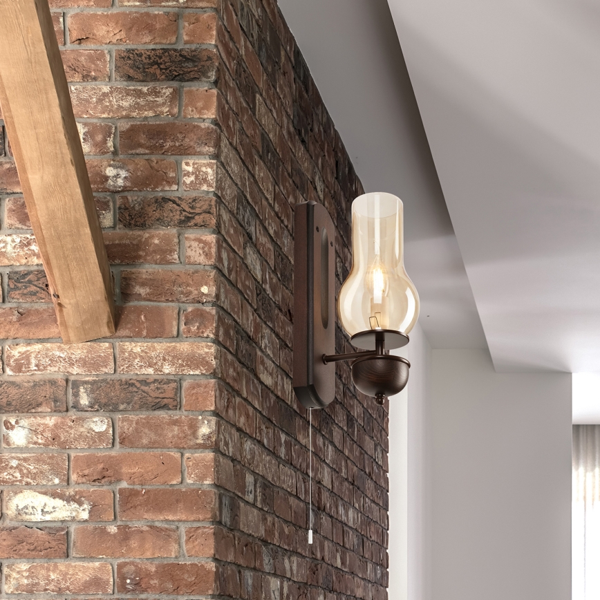 Brilagi - LED Stenska svetilka COTTAGE 1xE14/40W/230V bukev/rjava