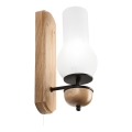 Brilagi - LED Stenska svetilka COTTAGE 1xE14/40W/230V hrast/bela