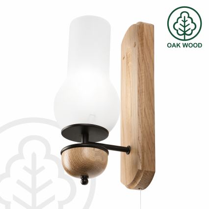 Brilagi - LED Stenska svetilka COTTAGE 1xE14/40W/230V hrast/bela