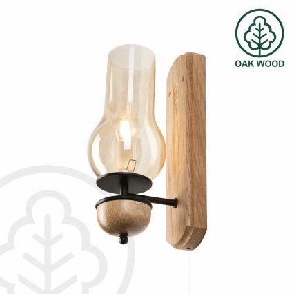 Brilagi - LED Stenska svetilka COTTAGE 1xE14/40W/230V hrast/rjava