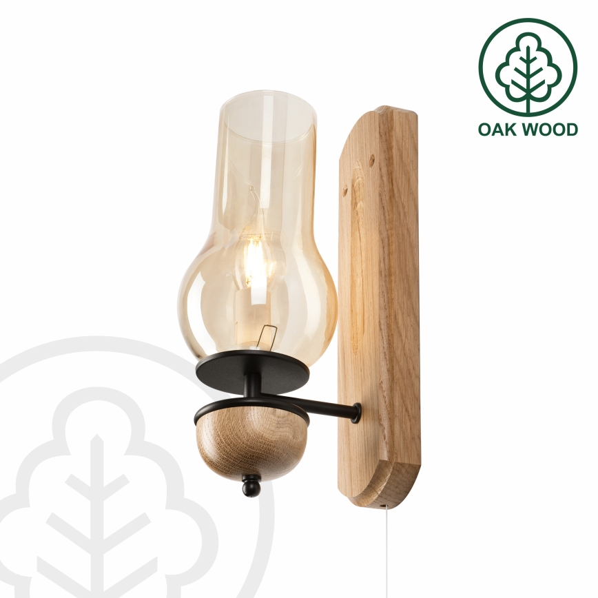 Brilagi - LED Stenska svetilka COTTAGE 1xE14/40W/230V hrast/rjava