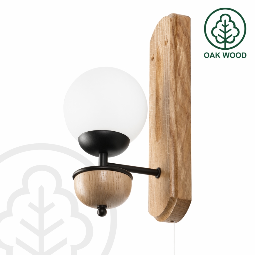 Brilagi - LED Stenska svetilka COTTAGE 1xG9/40W/230V hrast/bela