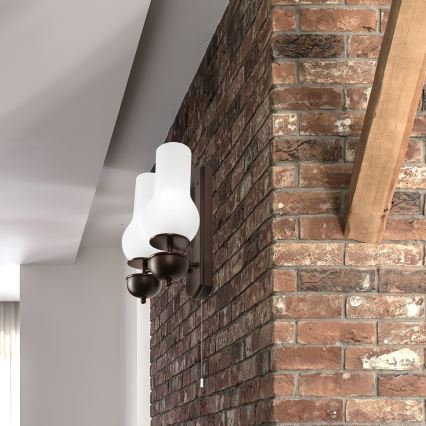 Brilagi - LED Stenska svetilka COTTAGE 2xE14/40W/230V bukev/bela