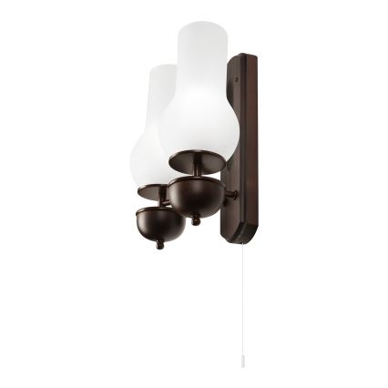 Brilagi - LED Stenska svetilka COTTAGE 2xE14/40W/230V bukev/bela