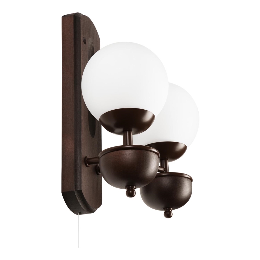 Brilagi - LED Stenska svetilka COTTAGE 2xG9/40W/230V bukev/bela