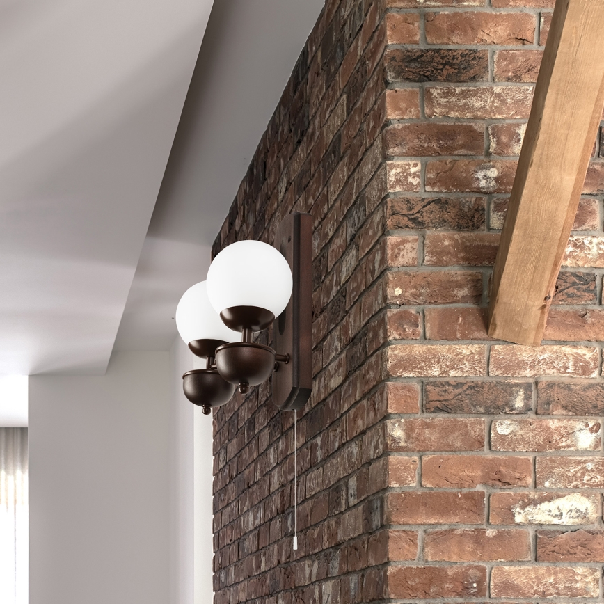 Brilagi - LED Stenska svetilka COTTAGE 2xG9/40W/230V bukev/bela
