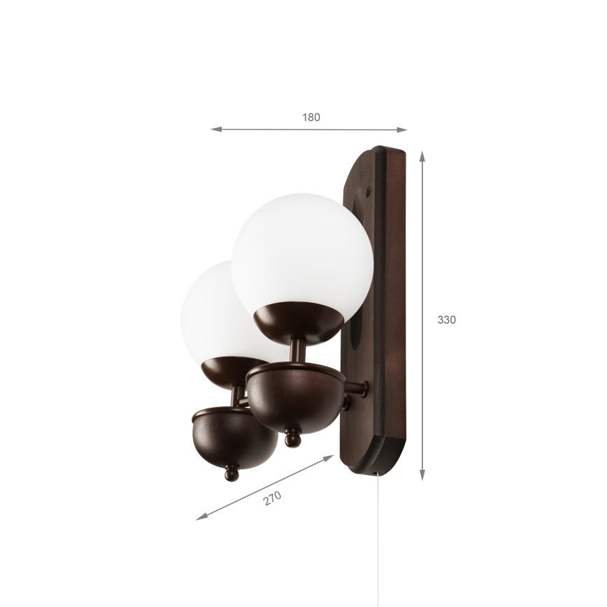 Brilagi - LED Stenska svetilka COTTAGE 2xG9/40W/230V bukev/bela