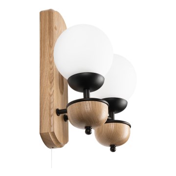 Brilagi - LED Stenska svetilka COTTAGE 2xG9/40W/230V hrast/bela