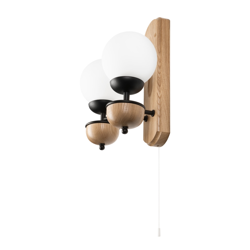 Brilagi - LED Stenska svetilka COTTAGE 2xG9/40W/230V hrast/bela