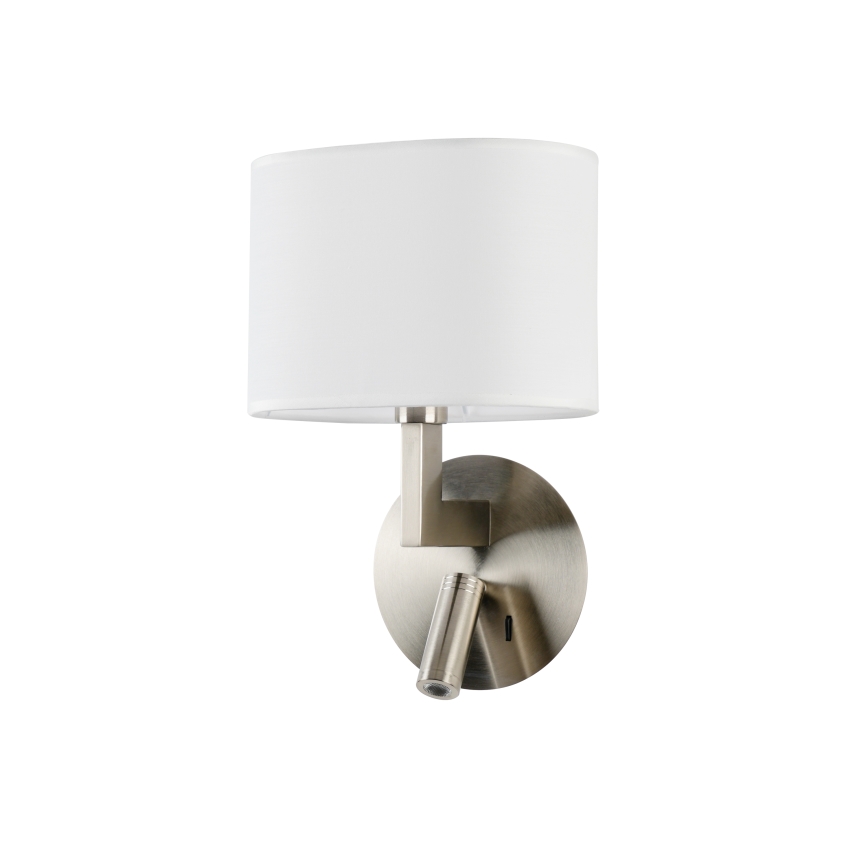 Brilagi - LED Stenska svetilka DAYA 1xE14/40W/230V + LED/3W bela/mat krom