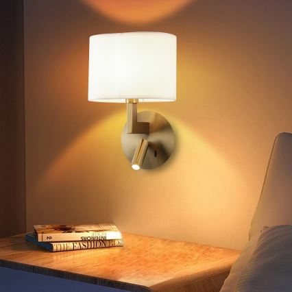 Brilagi - LED Stenska svetilka DAYA 1xE14/40W/230V + LED/3W bela/mat krom