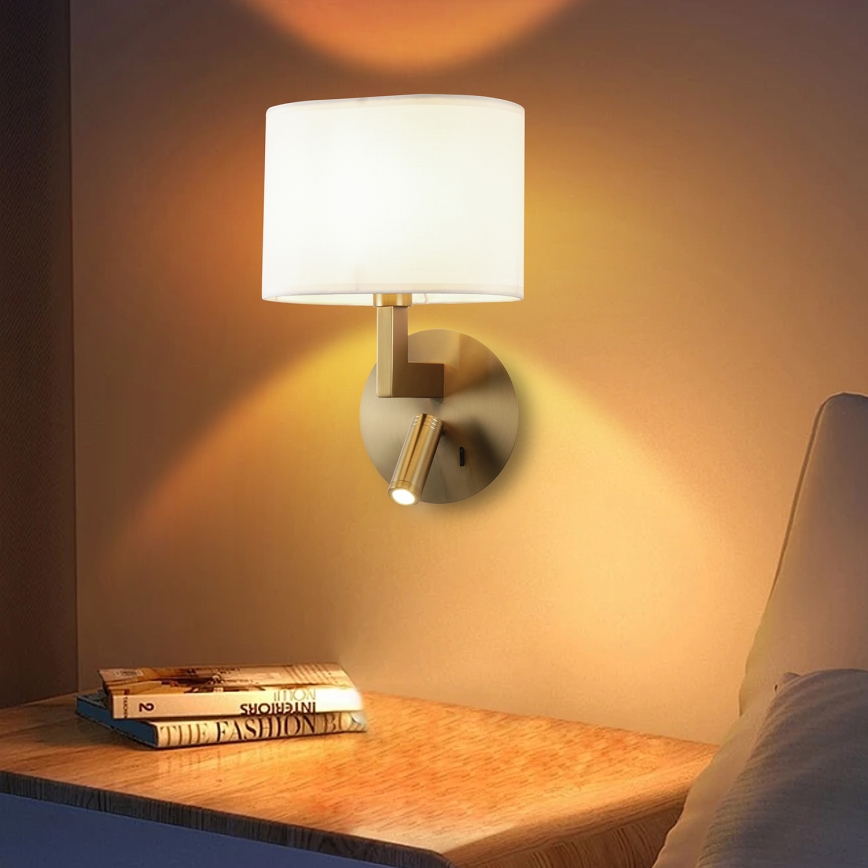 Brilagi - LED Stenska svetilka DAYA 1xE14/40W/230V + LED/3W bela/mat krom