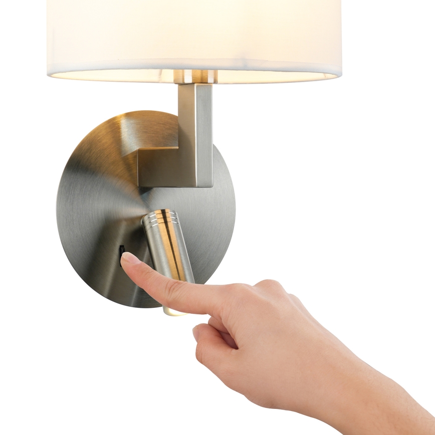 Brilagi - LED Stenska svetilka DAYA 1xE14/40W/230V + LED/3W bela/mat krom