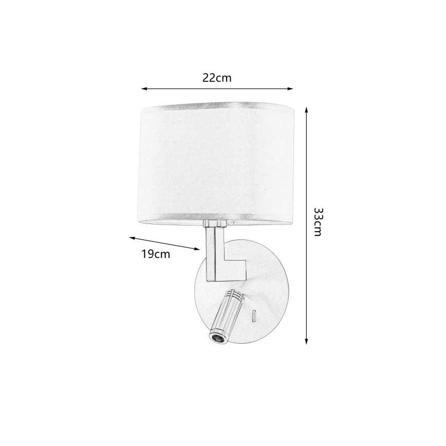 Brilagi - LED Stenska svetilka DAYA 1xE14/40W/230V + LED/3W bela/mat krom