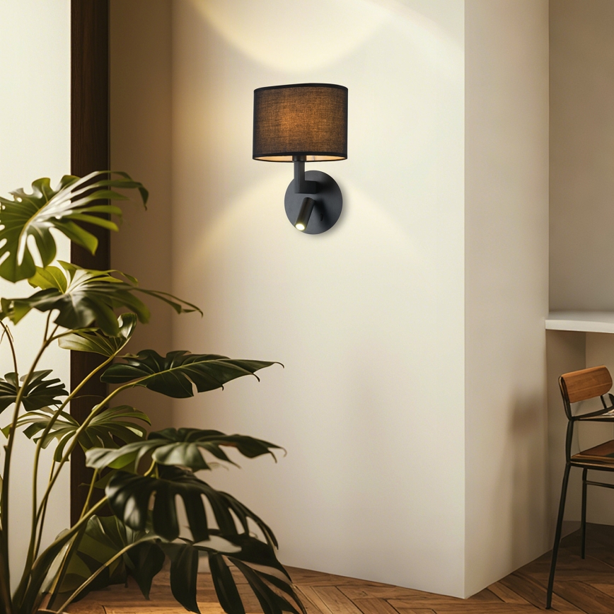 Brilagi - LED Stenska svetilka DAYA 1xE14/40W/230V + LED/3W črna