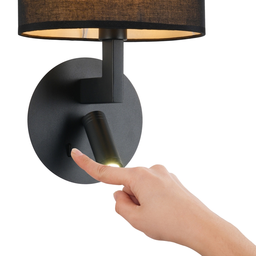 Brilagi - LED Stenska svetilka DAYA 1xE14/40W/230V + LED/3W črna
