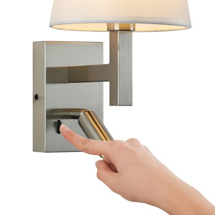 Brilagi - LED Stenska svetilka DEYA 1xE14/40W/230V + LED/3W bela/mat krom