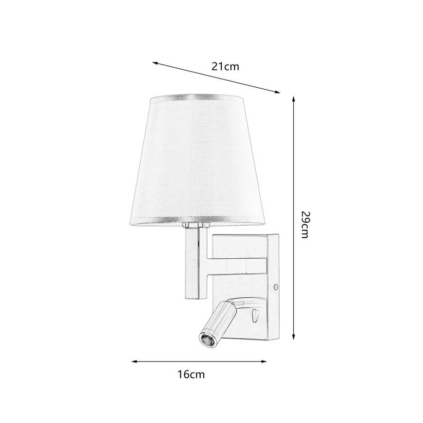 Brilagi - LED Stenska svetilka DEYA 1xE14/40W/230V + LED/3W bela/mat krom