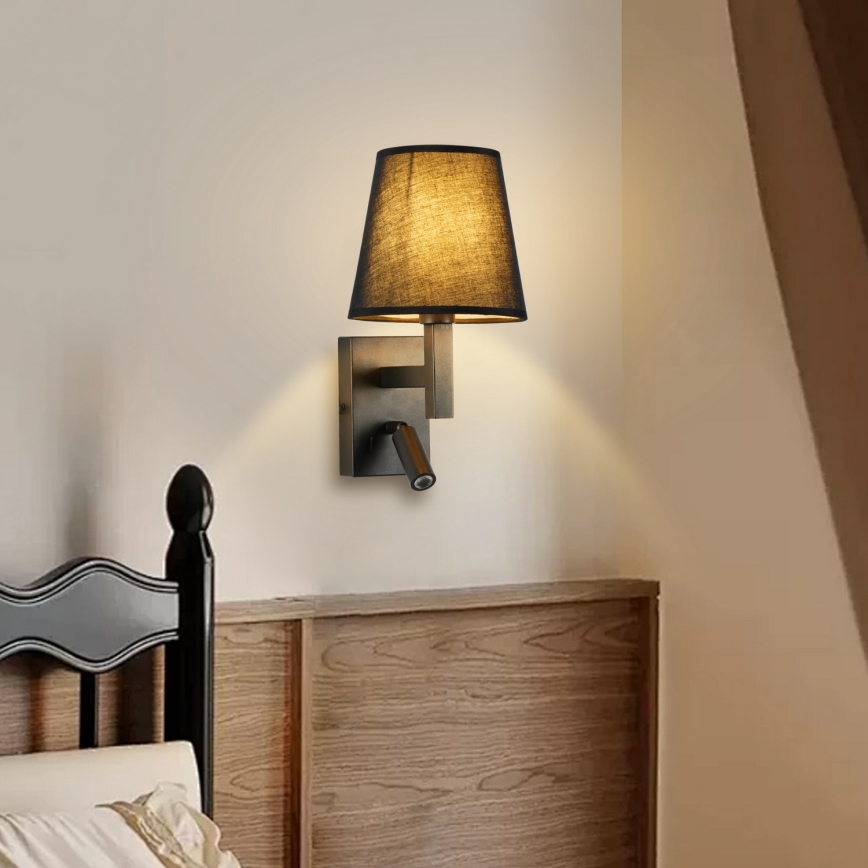 Brilagi - LED Stenska svetilka DEYA 1xE14/40W/230V + LED/3W črna