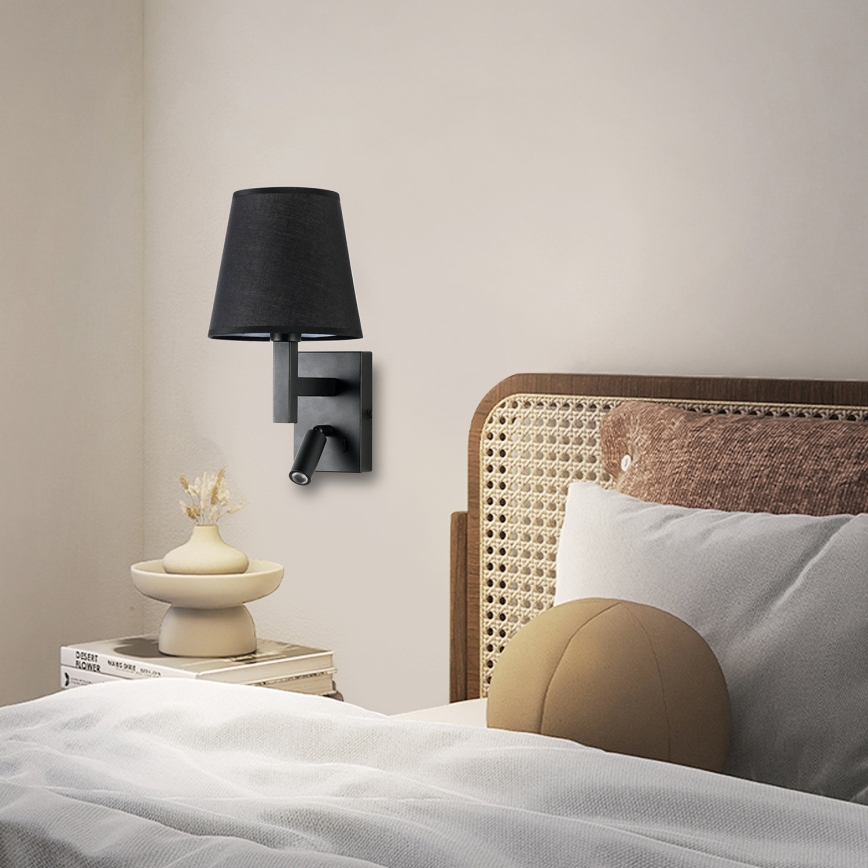 Brilagi - LED Stenska svetilka DEYA 1xE14/40W/230V + LED/3W črna