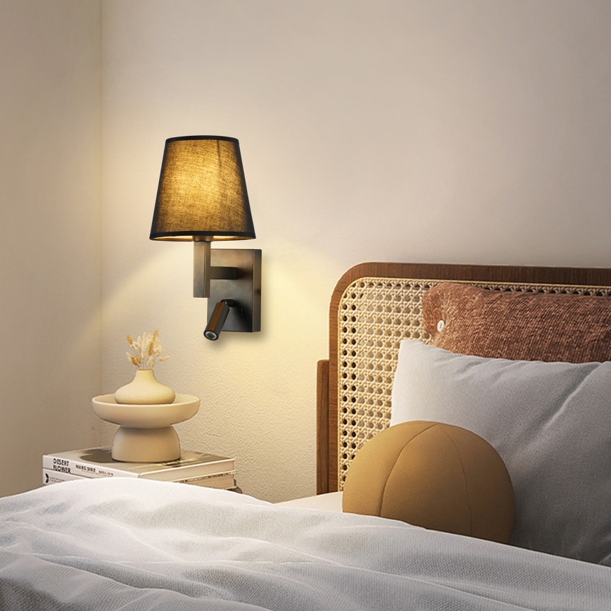 Brilagi - LED Stenska svetilka DEYA 1xE14/40W/230V + LED/3W črna