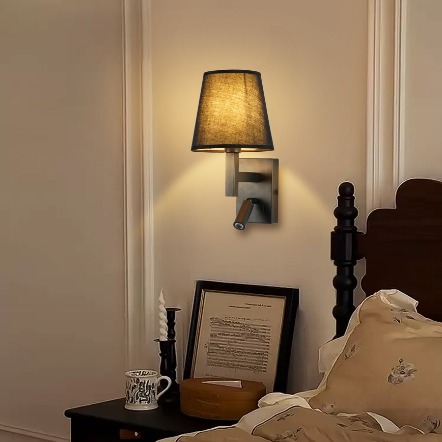 Brilagi - LED Stenska svetilka DEYA 1xE14/40W/230V + LED/3W črna