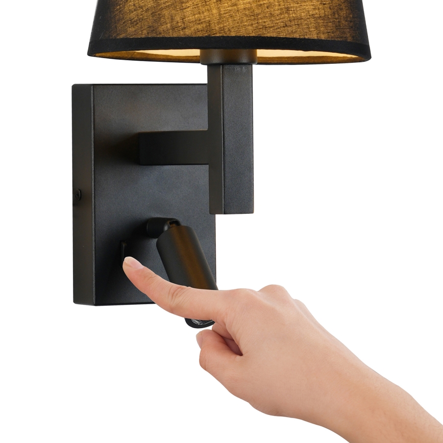 Brilagi - LED Stenska svetilka DEYA 1xE14/40W/230V + LED/3W črna