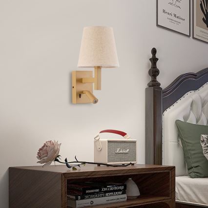 Brilagi - LED Stenska svetilka DEYA 1xE14/40W/230V + LED/3W lan/zlata