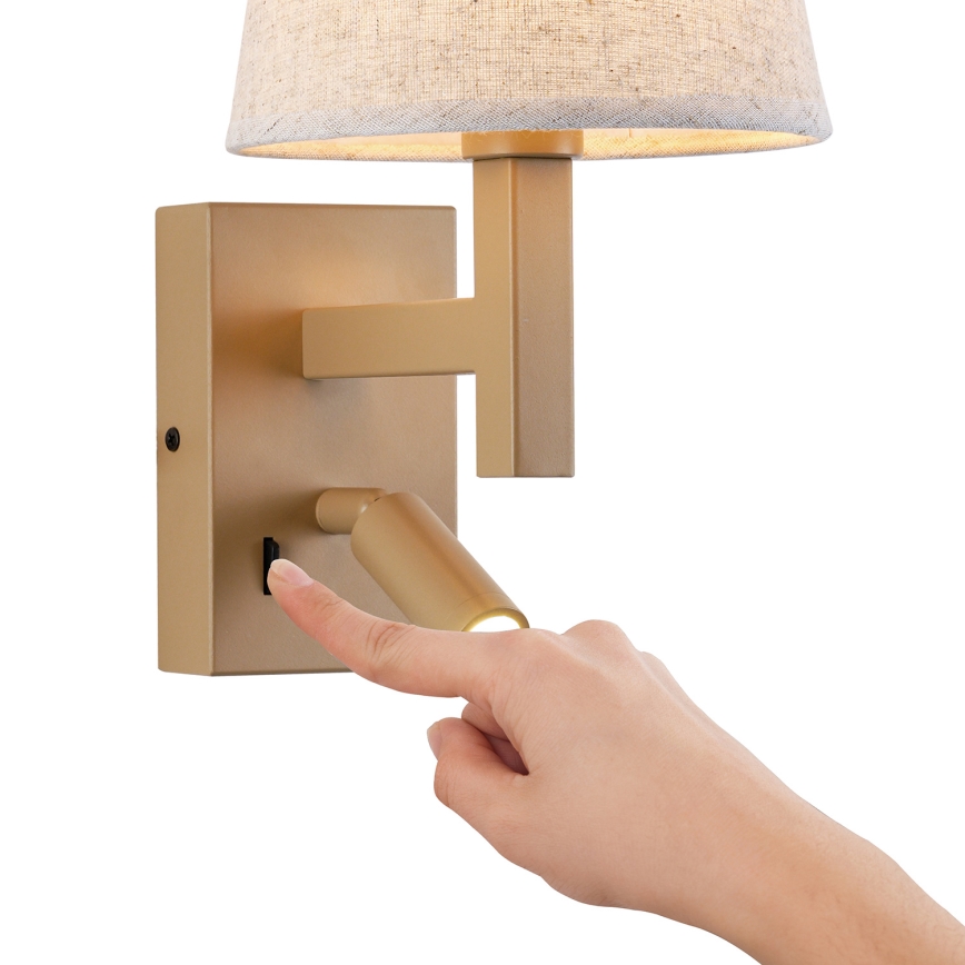 Brilagi - LED Stenska svetilka DEYA 1xE14/40W/230V + LED/3W lan/zlata
