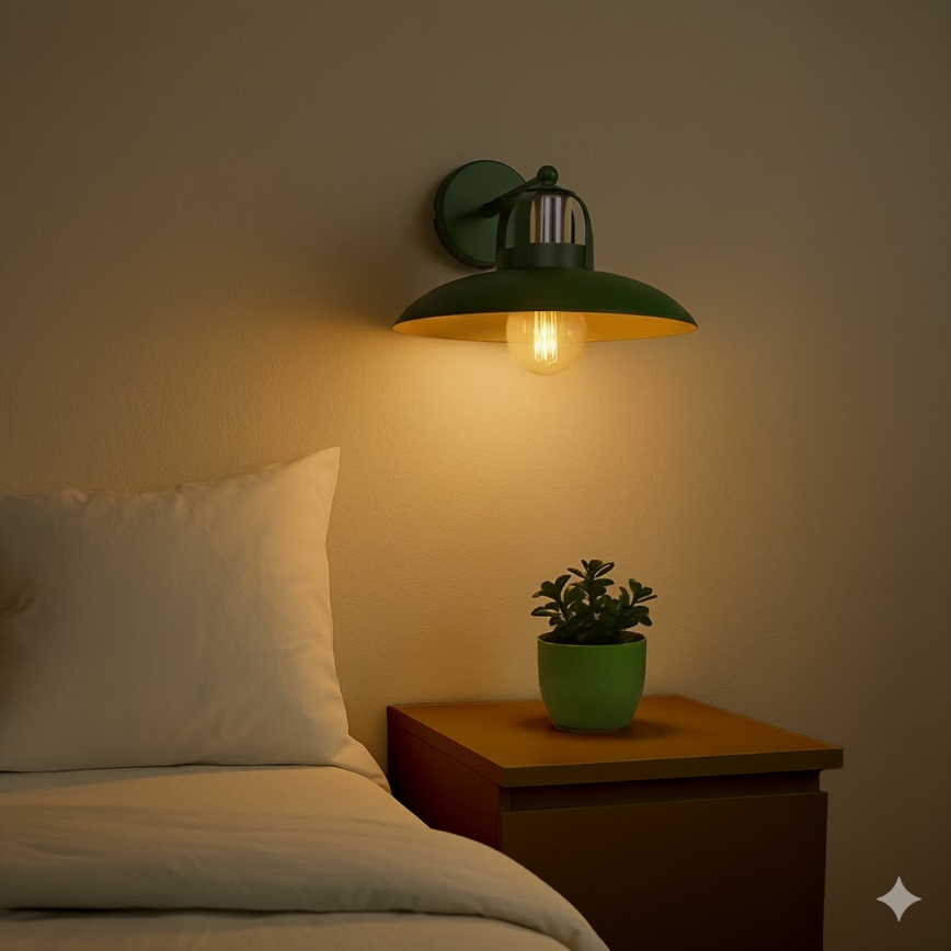 Brilagi - LED Stenska svetilka FLAMENGO 1xE27/60W/230V zelena