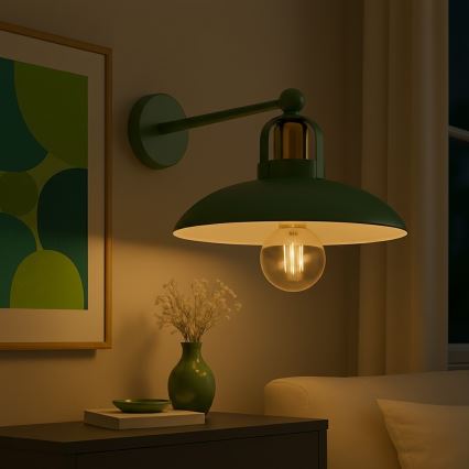 Brilagi - LED Stenska svetilka FLAMENGO 1xE27/60W/230V zelena