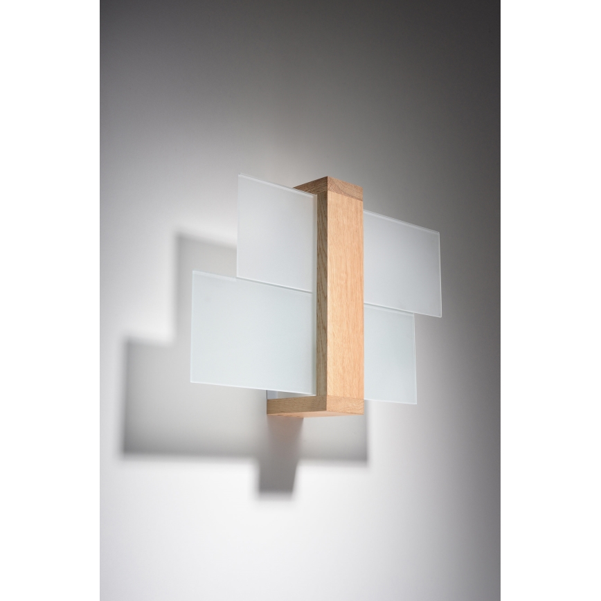 Brilagi -  LED Stenska svetilka HERA 1xE27/7,5W/230V les