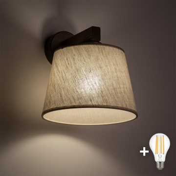 BRILAGI - LED stenska svetilka LATTE 1xE27/15W/230V borov les/bež