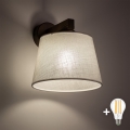 BRILAGI - LED stenska svetilka LATTE 1xE27/15W/230V borovina/bela