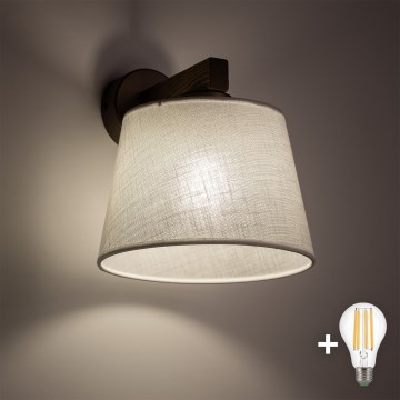 BRILAGI - LED stenska svetilka LATTE 1xE27/15W/230V borovina/bela