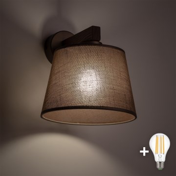 BRILAGI - LED Stenska svetilka LATTE 1xE27/15W/230V borovina/rjava