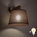 BRILAGI - LED stenska svetilka LATTE SABIA 1xE27/15W/230V borovica/rjava