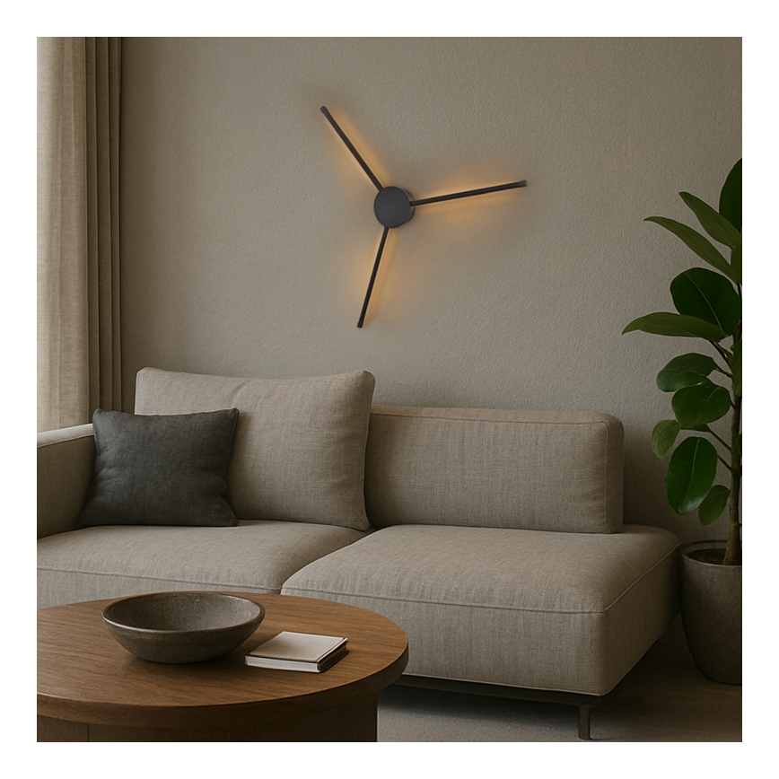 Brilagi - LED Stenska svetilka LUGO TRE LED/14W/230V črna