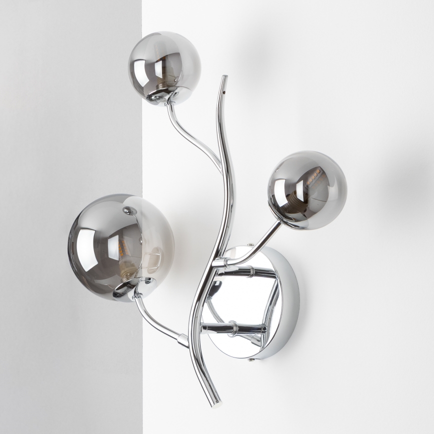 Brilagi - LED stenska svetilka MISTEL 3xG9/3W/230V črni krom / dimno steklo