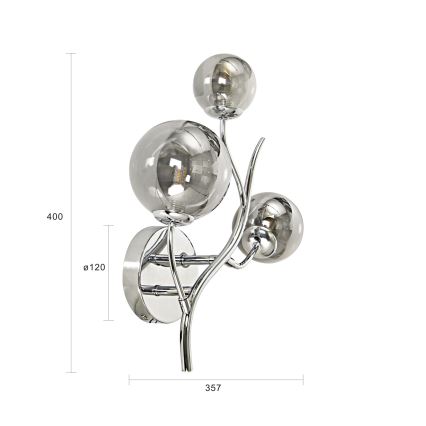 Brilagi - LED Stenska svetilka MISTEL 3xG9/3W/230V sijajni krom/dimna